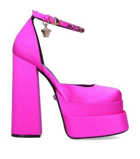 versace satin platform|versace pink label.